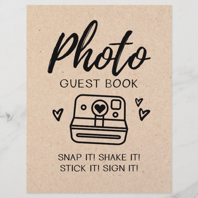 Photo guest book Wedding sign (Front)