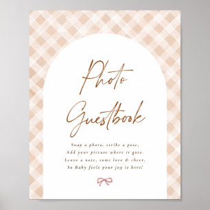Photo Guestbook Gingham Cutie Pie Baby Shower Sign