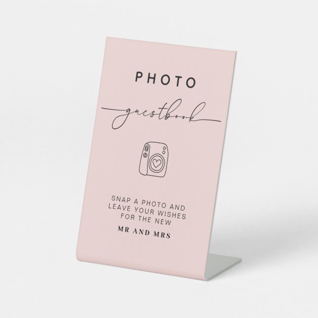 Photo Guestbook | Modern Minimalist Wedding Sign (Front)
