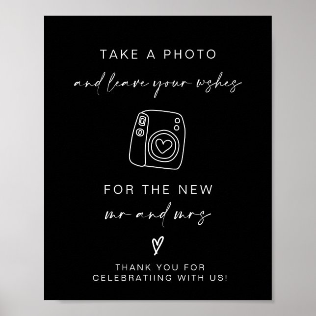 Photo Guestbook | Modern Minimalist Wedding Sign (Front)