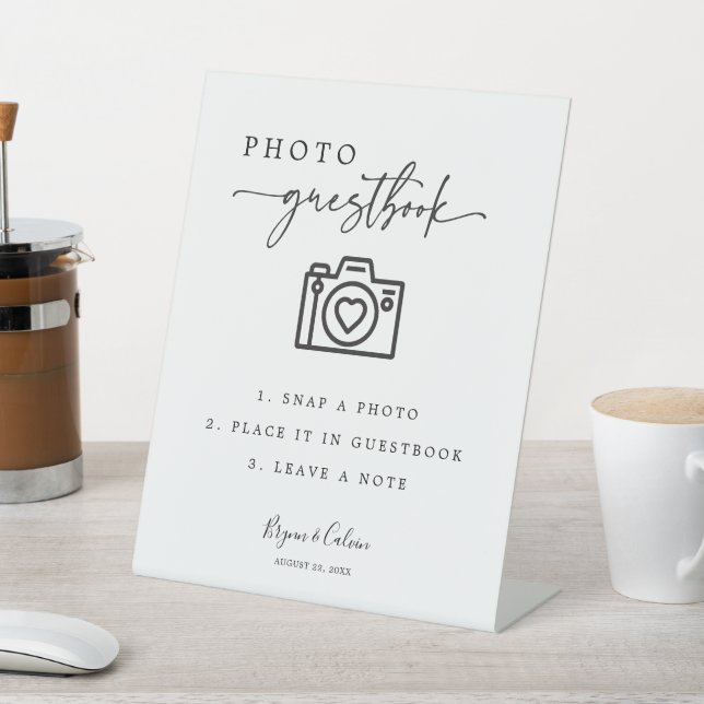 Photo Guestbook Sign Minimal Wedding Acrylic B613 (In SItu)