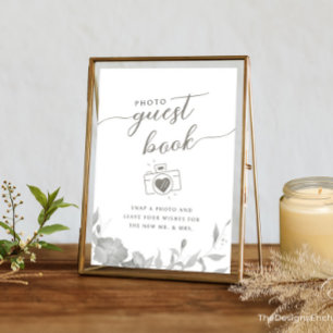 Photo GuestBook Sign Minimalist Boho Floral Poster Invitation