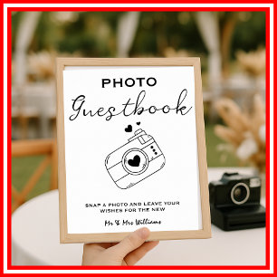 Photo Guestbook Sign Modern Elegant Simple Minimal