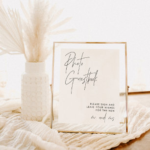 Photo Guestbook Sign   Modern Minimalist Wedding 
