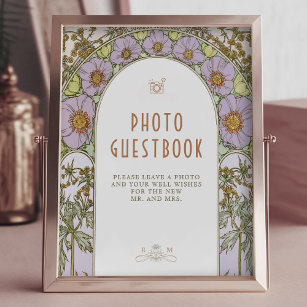Photo Guestbook Sign Vintage Art Nouveau by Mucha