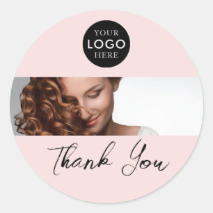 Photo Hair Sloan Logo Customer Thank You Classic Round Sticker