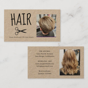 Photo Hairdressers Kraft Business Card
