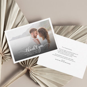 Photo Hand-Lettered Wedding Thank You Card