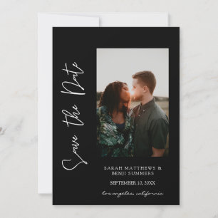 Photo & Hand Typography Save the Date 3 B Vertical Invitation