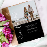 Photo & Hand Typography Save the Date - Black 4 Invitation<br><div class="desc">Send a cute Black & White save the date card with your photo & hand typography. Fits any wedding. See the photo wedding Invitation collection for more styles.</div>