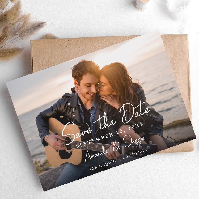 Photo - Handwriting Horizontal Save the Date 3 Invitation (Creator Uploaded)