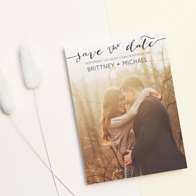 Photo Handwritten Black Save the Date (Creator Uploaded)