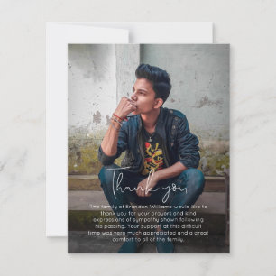 Photo Handwritten Funeral Thank You Card