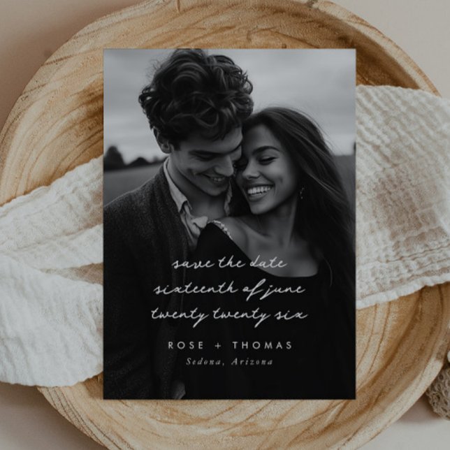 Photo Handwritten Script Save the Date (Zazzle Photo Handwritten Script Save the Date)
