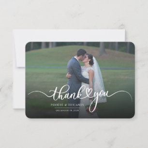 Photo Handwritten Wedding Thank You Card