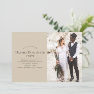 Photo Happily Ever After Wedding Reception Party Invitation