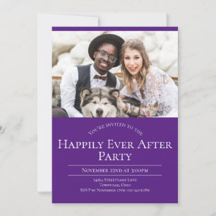 Photo Happily Ever After Wedding Reception Party Invitation