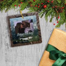 Photo Happy Holidays Bass Tree Stump Look Border