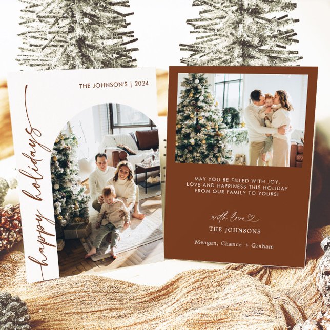 Photo Happy Holidays Modern Christmas Card (Creator Uploaded)