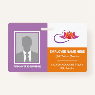 Photo Health Emotional Support Any Color Template ID Badge