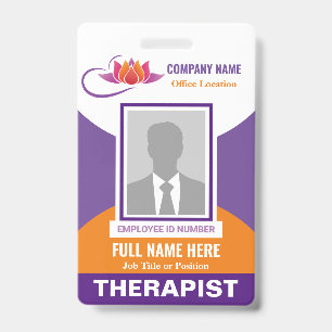 Photo Health Emotional Support Any Color Template ID Badge