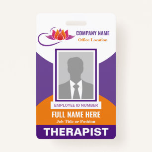 Photo Health Emotional Support Any Color Template ID Badge