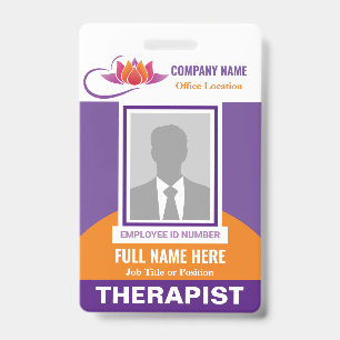 Photo Health Emotional Support Any Color Template ID Badge