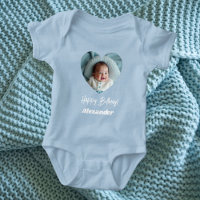 Photo heart name birthday blue boy