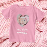 Photo heart name birthday girl pink