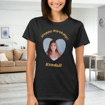 Photo heart name birthday T-Shirt<br><div class="desc">Personalise and add a name and a photo inside the heart shaped frame.</div>