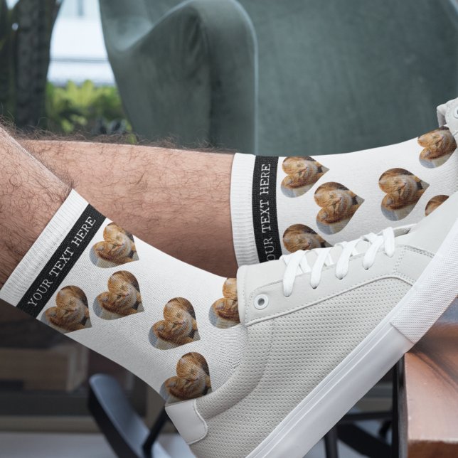 Photo Heart Pet Cat Dog Family Personalised  Socks (Creator Uploaded)