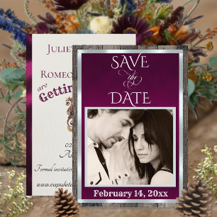 Photo & Heart - Plum Save The Date