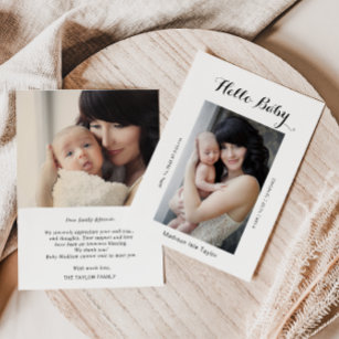 Photo Hello Baby Birth Announcement Card