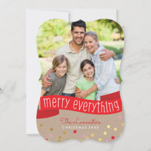 PHOTO HOLIDAY BANNER stylish gold confetti kraft