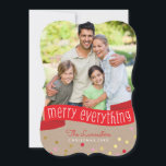 PHOTO HOLIDAY BANNER stylish gold confetti kraft Card<br><div class="desc">by kat massard >>> kat@simplysweetPAPERIE.com <<< *** NOTE - THE SHINY GOLD EFFECT AND KRAFT LOOK ARE A PRINTED PICTURE Send and extra special message with style and pizzazz this year... Personalised with your details & photos my modern holiday products are sure to stand out from the flurry of greetings...</div>