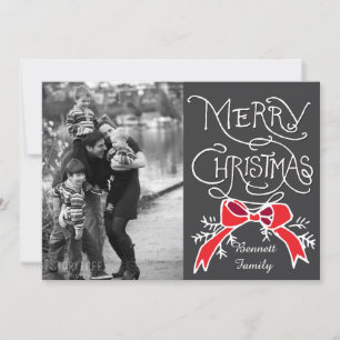 Photo Holiday Card: Chalkboard Merry Christmas Card