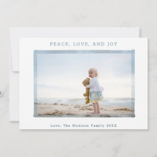 PHOTO HOLIDAY CARD Coastal Beach Peace Love Joy