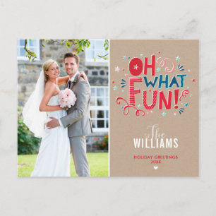 PHOTO HOLIDAY CARD festive typography oh what fun