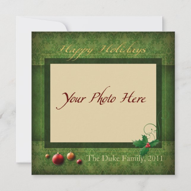 Photo Holiday Card, "Happy Holidays" (Front)