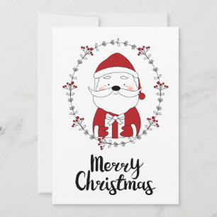 PHOTO HOLIDAY CARD Merry Christmas Doodle Santa