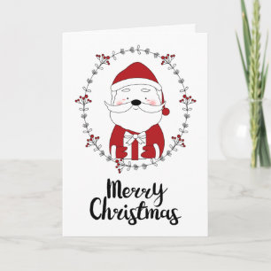 PHOTO HOLIDAY CARD Merry Christmas Doodle Santa