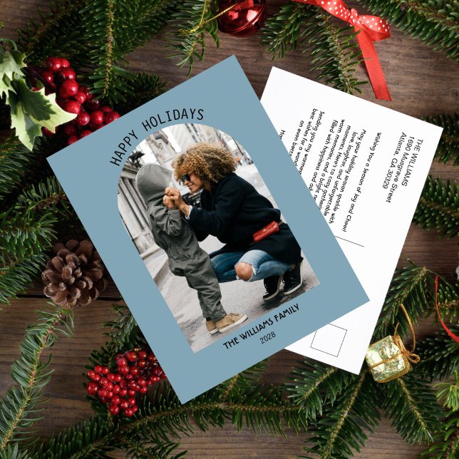 Photo Holiday: Christmas and New Year Greetings Holiday Postcard (Create Cherished Memories with a Personalized Photo Holiday Postcard )