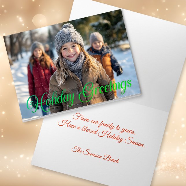 Photo Holiday Greetings Folded Card (Creator Uploaded)