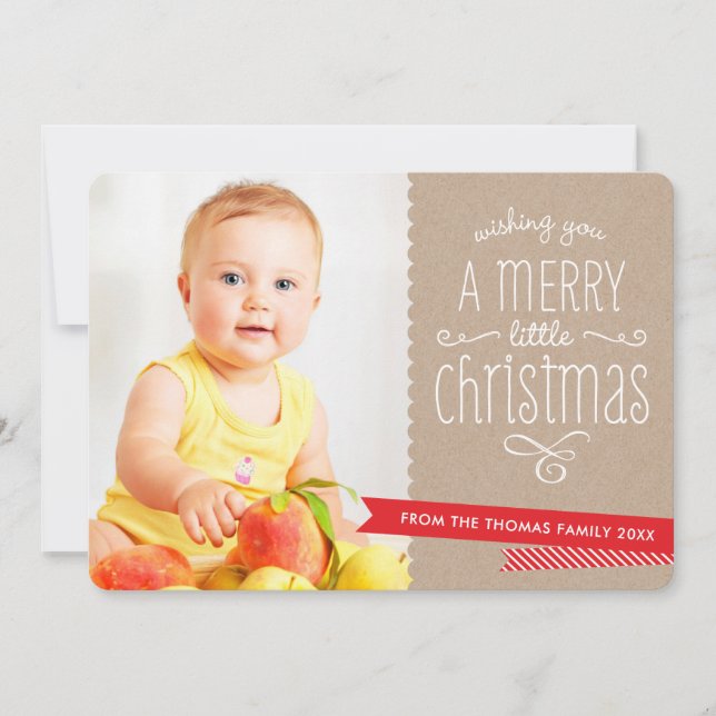 PHOTO HOLIDAY modern fun whimsical type rustic (Front)