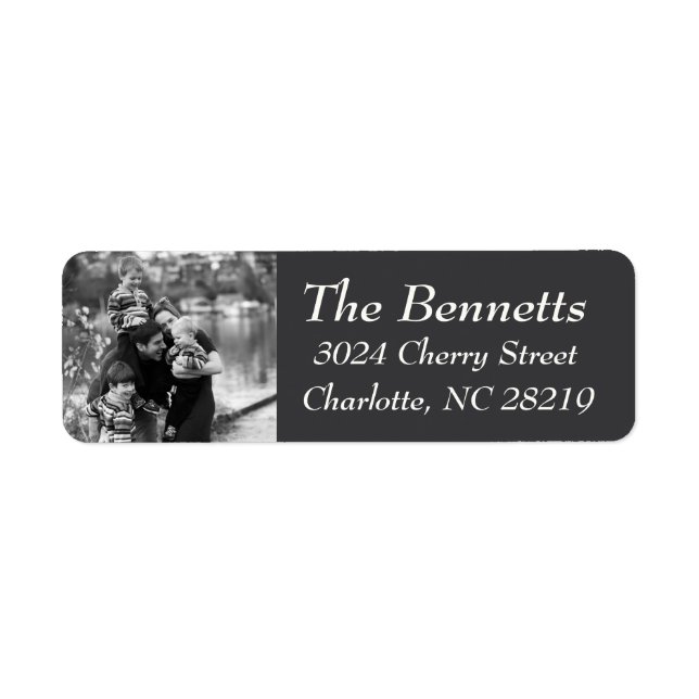 Photo Holiday Return Address Labels: Chalkboard (Front)