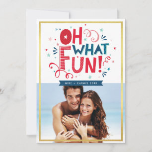 PHOTO HOLIDAY TYPOGRAPHY cool festive oh what fun Card