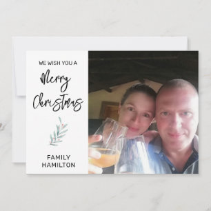 Photo Horizontal Christmas Flat Holiday Card