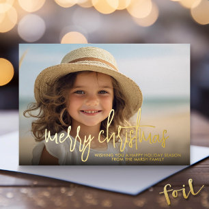 Photo horizontal Merry Christmas - green gold