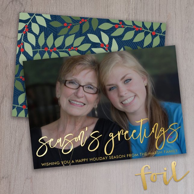 Photo horizontal Season's Greetings botanical gold (Creator Uploaded)