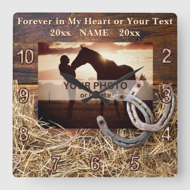 Photo, Horse Remembrance Gifts, Horse Wall Clock (Front)